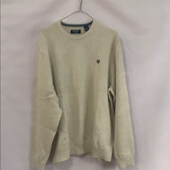 NWT CHAPS BEIGE SWEATER LOGO‎ CREWNECK SIZE VARIOUS - Picture 1 of 8